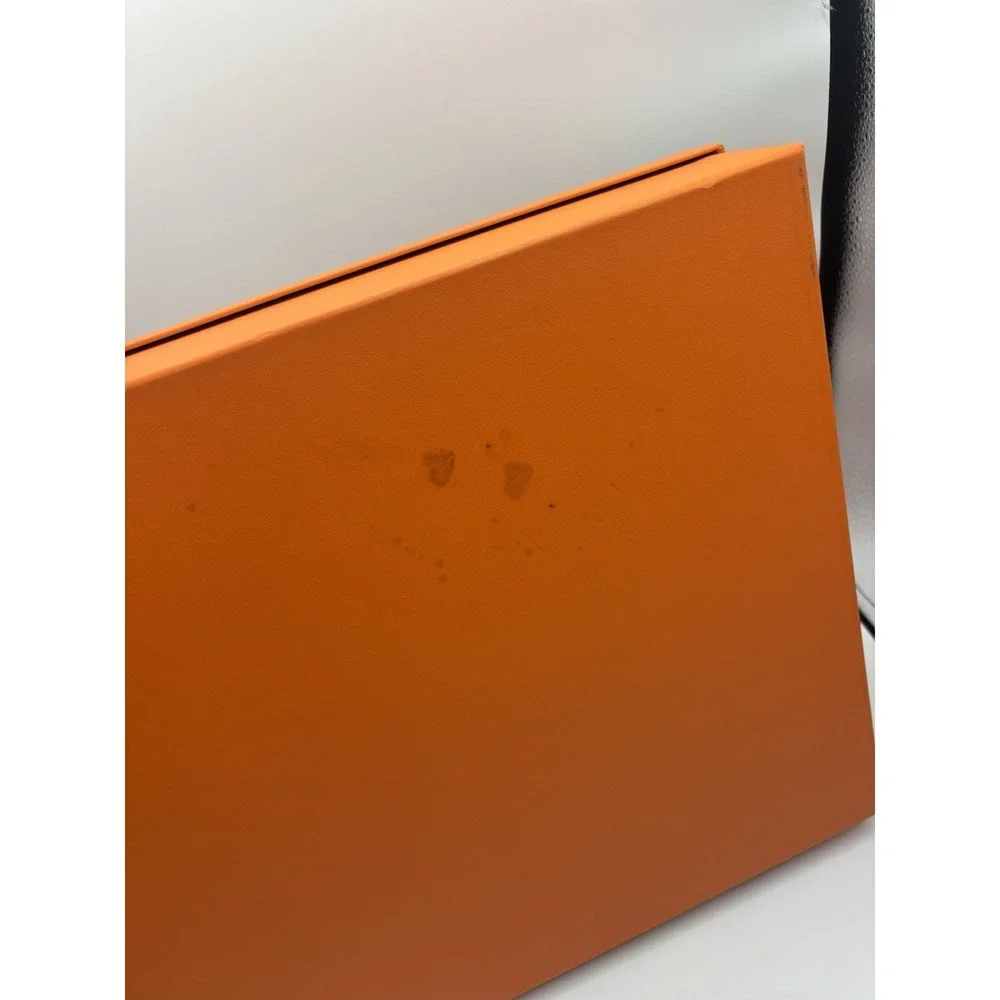 Hermes Empty Orange Box Tissue Paper Leather Booklet 17